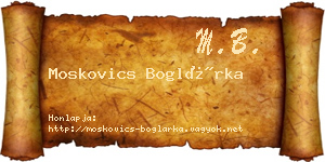 Moskovics Boglárka névjegykártya